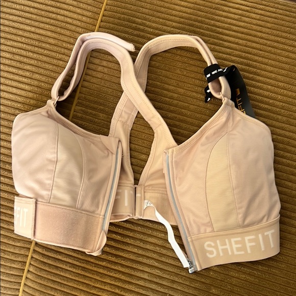 NWT SHEFIT Beige Sports Bra 1Luxe High Impact - Picture 1 of 6